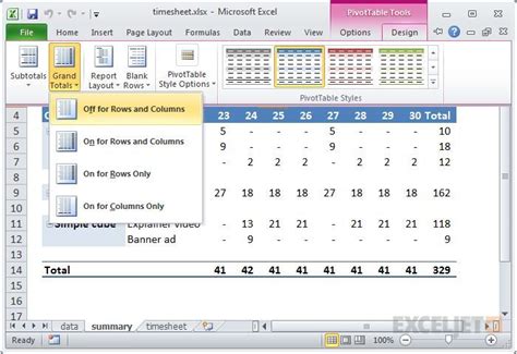 Excel pivot tables cheat sheet - bapwin