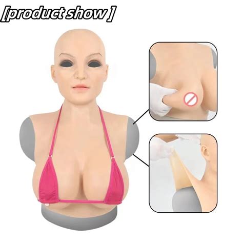 Crossdresser Realistic Silicone Mask Breast Forms Full Head Mask With