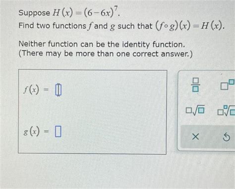 Solved Suppose H X 6 6x Find Two Functions F And G