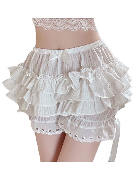 Iefiel Womens Lace Victorian Ruffles Pumpkin Bloomers Pantaloons