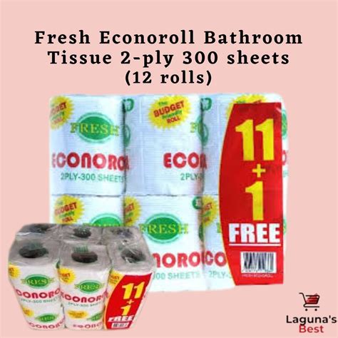 Fresh Econoroll Bathroom Tissue 2 Ply 300 Sheets 12 Rolls Shopee Philippines