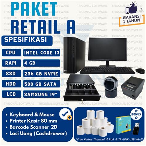 Jual Komputer Kasir Paket Toko Retail Minimarket Toko Grosir Siap Pakai