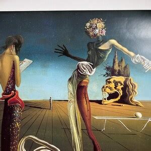 Vintage Salvador Dali Poster Femme A Tete De Roses Or Woman With Head