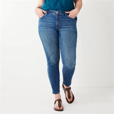 Plus Size Sonoma Goods For Life® Premium Mid Rise Curvy Straight Leg Jeans Sonoma Clothing Store