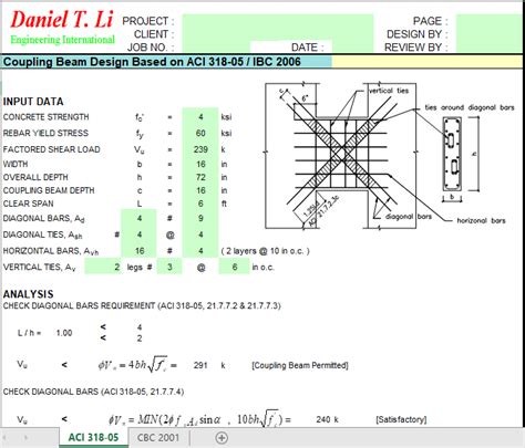 Coupling Beam Design Example - The Best Picture Of Beam