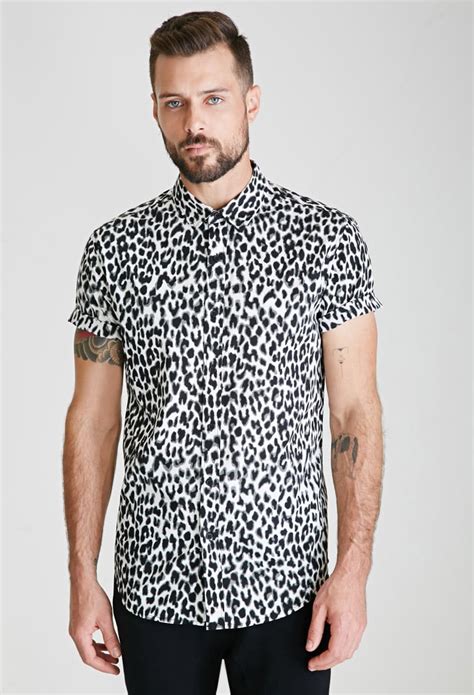 Forever 21 Leopard Print Button Down Shirt For Men Lyst