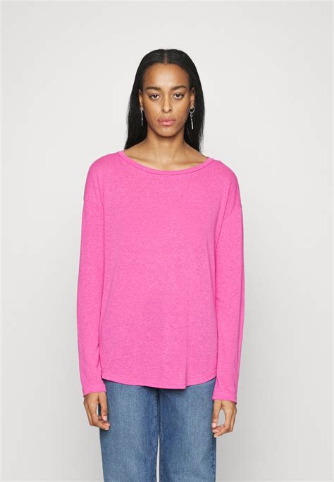 Gap Tall Blend Boat Langærmet T Shirt Standout Pink Neonpink