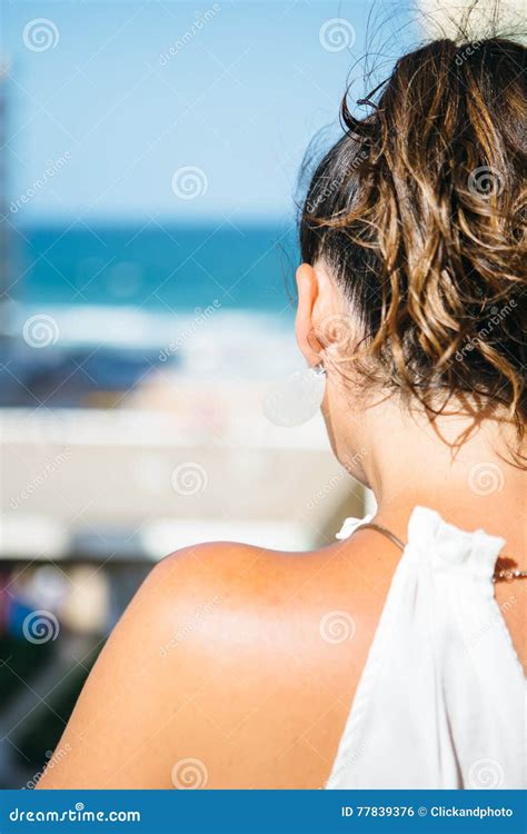 Unrecognizable Brunette Woman With Tail Stock Photo Image Of Leisure