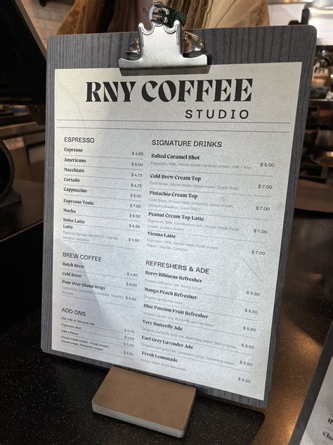 Menu - Rny Coffee Studio