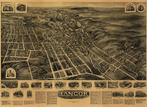 Historic Map - Bangor, PA - 1918 | World Maps Online