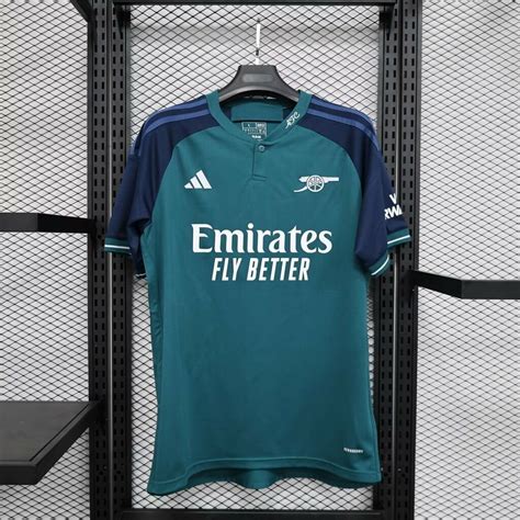 Camiseta Arsenal Azul Turquesa 23 24 T Shirt Jersey Away Torcedor