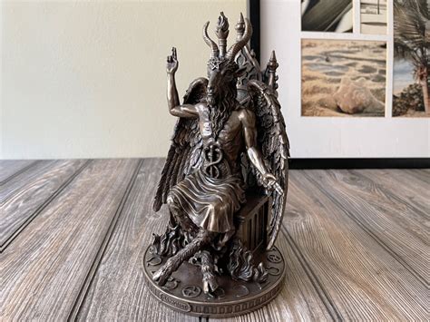 Occult Decor Statue Of Baphomet Figurine Bust Etsy