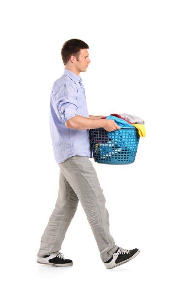 Man Holding Laundry Basket Stock Photo By ©ljsphotography 45878445