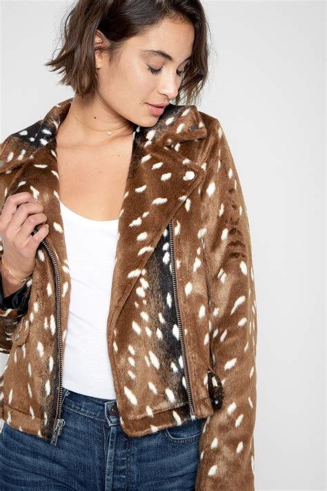 Oh Deer Fur Moto Jacket In Fawn Fashion Moto Jacket Clothes Design