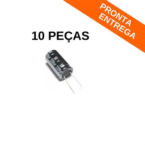 Kit 10 Peças Capacitor Eletrolítico 2200uf 2200mf 50v 105°c 16x30 Hyncdz Capacitores