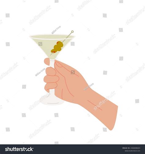 Female Male Hand Holding Martini Glass Stock Vector Royalty Free 2182696423 Shutterstock