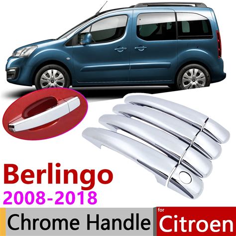 Cubierta De Manija De Puerta Cromada Para Citroen Berlingo 2008 2018