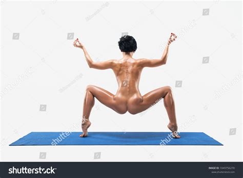 Beautiful Naked Woman Perfect Body Practicing Stock Photo 1049756270