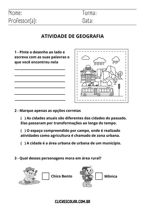 Atividade De Geografia 2 Ano Para Imprimir