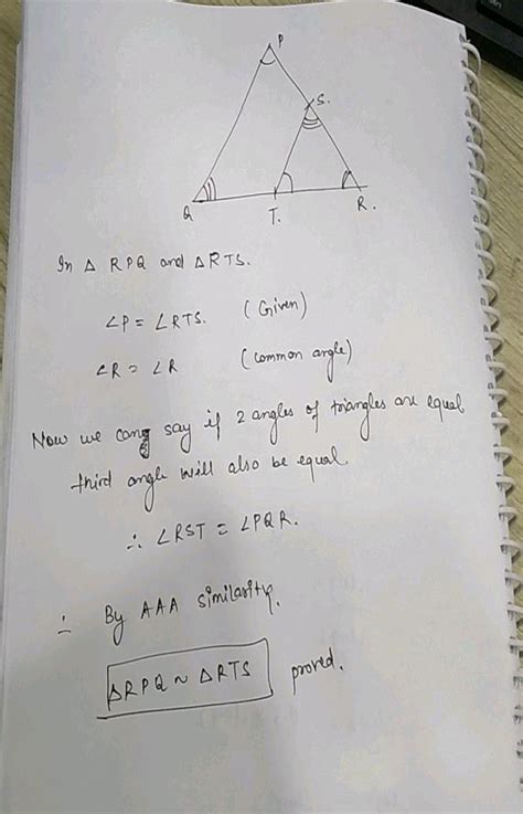 5 S And T Are Points On Sides P R And Q R Ofn Delta