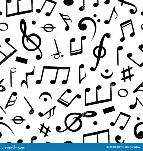 Seamless Musical Notation Pattern Vector Illustration Cartoondealer