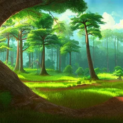 Forest Lanscape Panorama By Pixar In Traditional Stable Diffusion