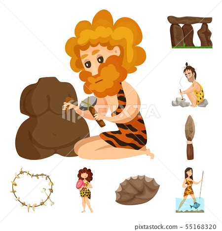 Vector Design Of Ancient And Age Icon Set Of Stock Illustration