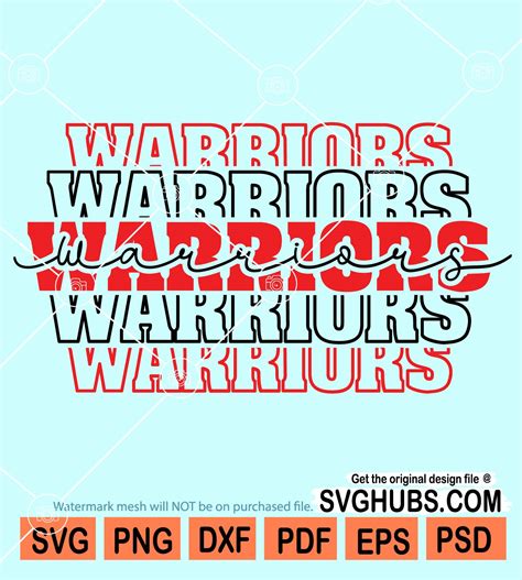 Warriors Stacked Svg School Spirit Svg Team Mascot Svg Warriors