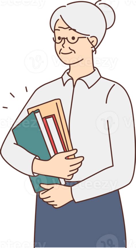 Smiling Mature Woman With Folders At Work 21478114 PNG