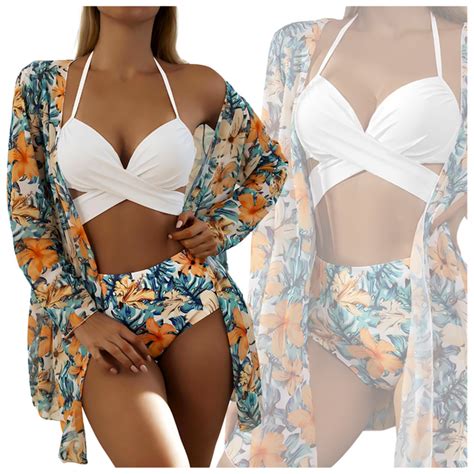 Dwucz Ciowy Str J K Pielowy Pareo Narzutka Bikini Wysoki Stan Modeluje Xxl Arena Pl