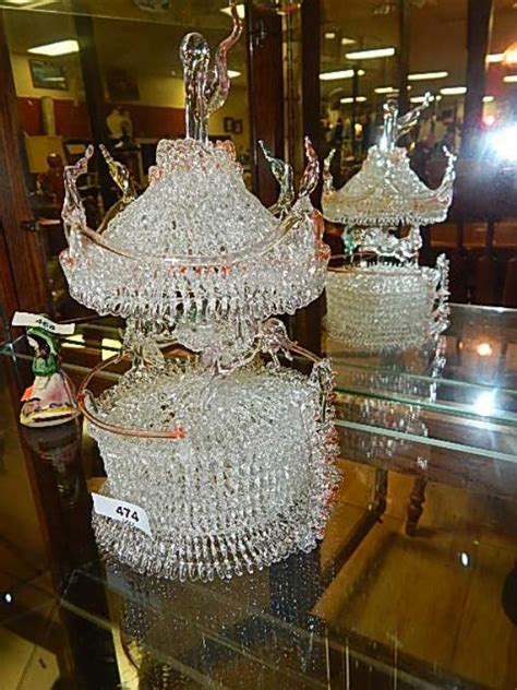 Hand Blown Glass Spinning Carousel On Glass Blown Base Colored