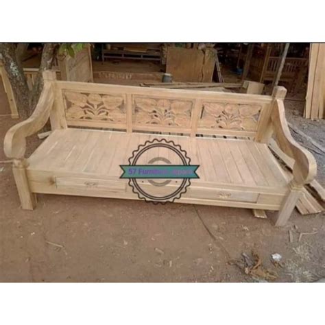 Jual Daybed Bangku Ukir Kayu Jati Bangku Kursi Panjang Klasik