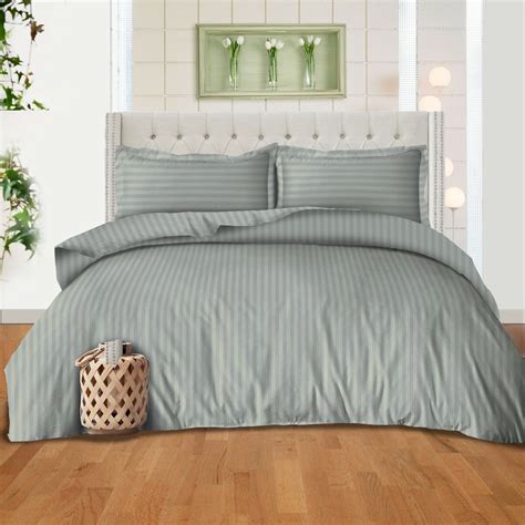 Strip Duvet Cover Zip Closure With Pillow Case P Cotton Duvet