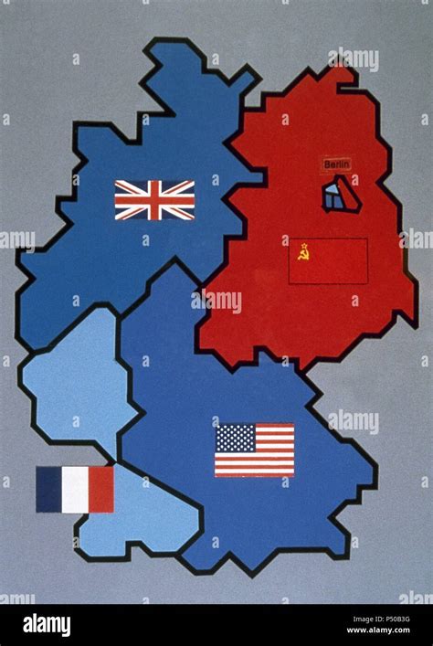 Map Of Allied Occupied Germany 1945 1949 Stock Photo Alamy