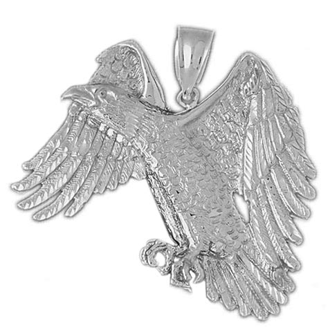 Sterling Silver Flying Golden Eagle Pendant