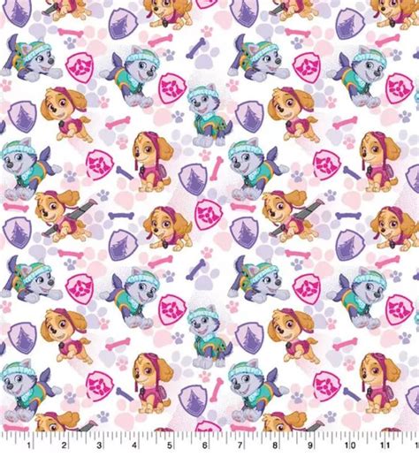 Paw Patrol Skye And Everest Fabric 100 Cotton Fat Quarter Or 1 2 Yard