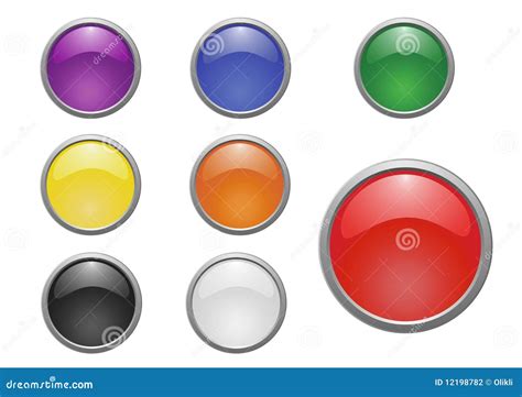 Set Of 8 Glossy Vector Buttons Stock Vector Illustration Of Yellow