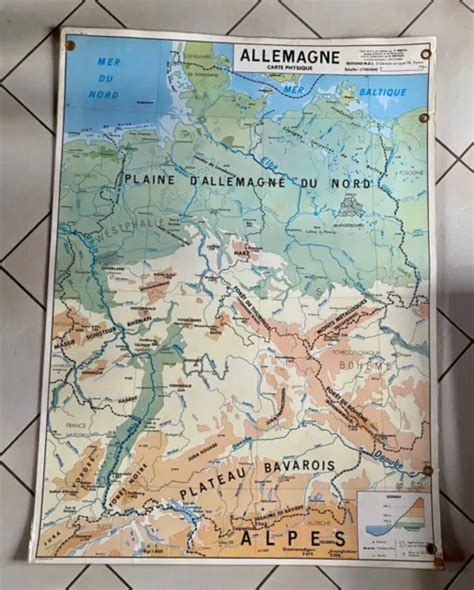 Ancienne Carte Affiche Scolaire D Cole Mdi Plastifi E Allemagne Eur