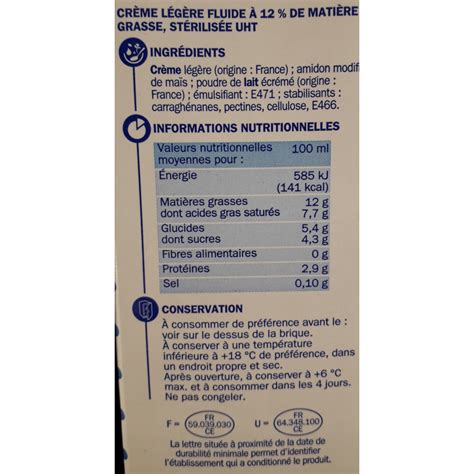 CREME LEGERE FLUIDE UHT DELISSE 12 MG 1L Drive Z Eclerc