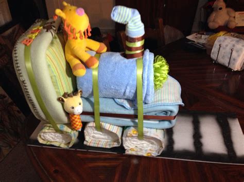 Zoo Themed Train Diaper Cake For Baby Shower