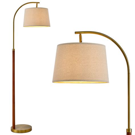 Oneach Mdf Metal Tall Floor Lamp With Lamp Shade Farmhouse