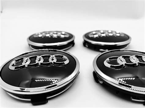 Set De Quatre Audi Jantes En Aluminium Au Milieu Moyeu Caches Noir