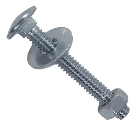 Tornillo Coche Galvanizado 14 X 2 Con Tuerca Y Rond 100pzs Mercadolibre