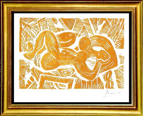 Pablo Picasso Reclining Golden Nude Original Hand Signed Limited