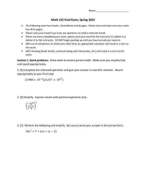 Fillable Online Math Siu Final Exam Archive Uw Math University Of