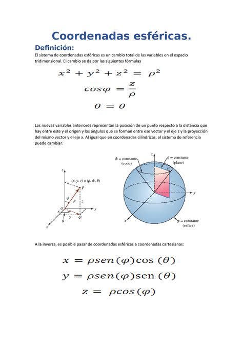 Coordenadas Esf Ricas Unitarios Cartesianos Unitarios Esfericos