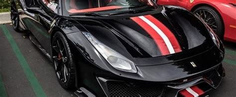 Black Ferrari 488 Pista Standout Spec Has Red/Wite Strips Inside And ...