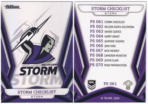 Nrl Traders Titanium Card Pearl Specials Melbourne Storm