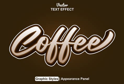 Coffee Text Effect With Graphic Style And Editable 18859421 Vector Art