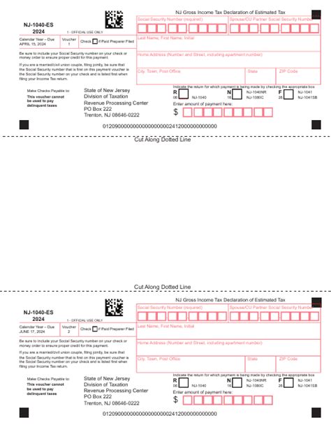 Form Nj 1040 Es Download Fillable Pdf Or Fill Online Nj Gross Income